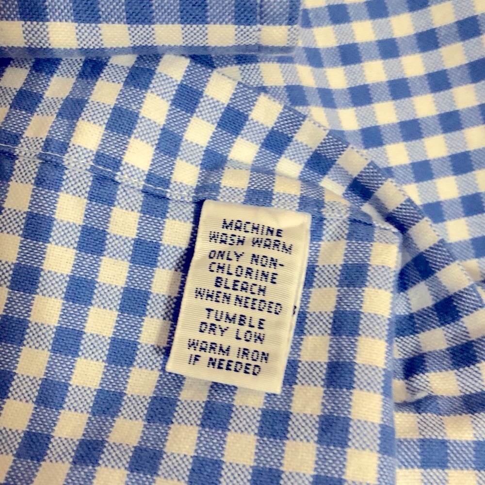 Ralph Lauren Blue & White Checked Print Long Sleeved Shirt - Size Medium 🌀 - Picture 6 of 6